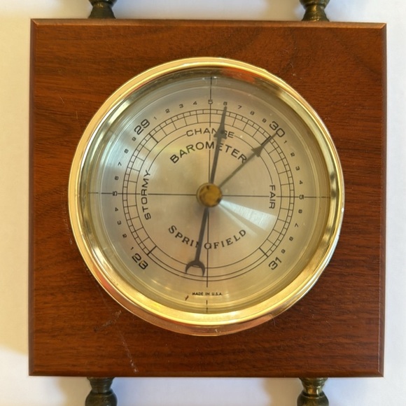 Vintage Weather Station Barometer Thermometer Springfield Instrument - Picture 4 of 6
